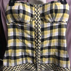Guess gently used plaid cotton bustier
